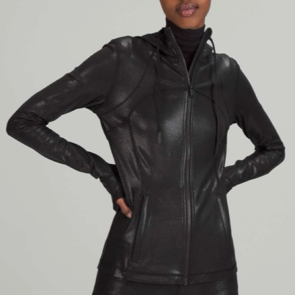 Lululemon Hooded Define Jacket Shine [Sz 6] | Radiate Foil Print Black - Picture 6 of 13